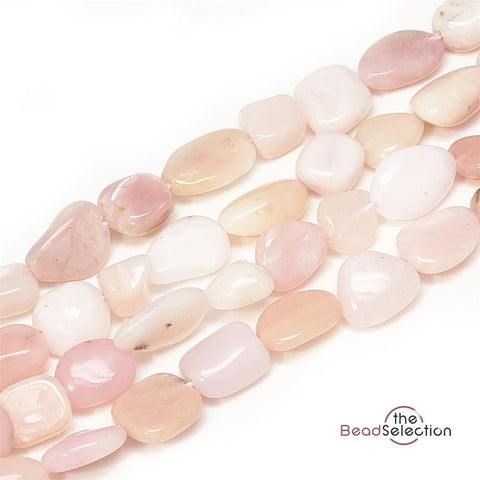 Pink Opal Tumbled Nugget Gemstone Chip Beads 8mm - 15mm 1 STRAND 45+ Chakra GC44