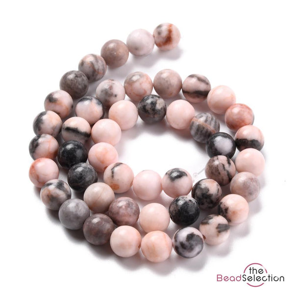 20 Pink Zebra Jasper Natural Gemstone Beads 10mm Jewellery Making GS146