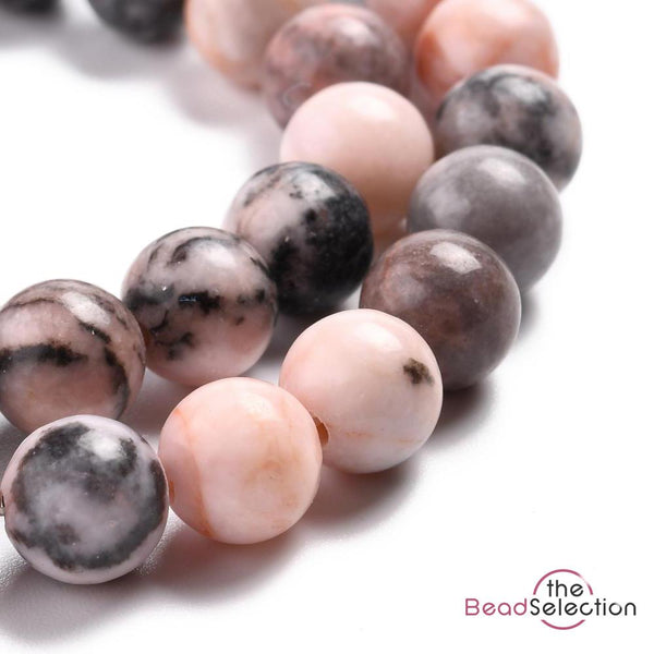 20 Pink Zebra Jasper Natural Gemstone Beads 10mm Jewellery Making GS146