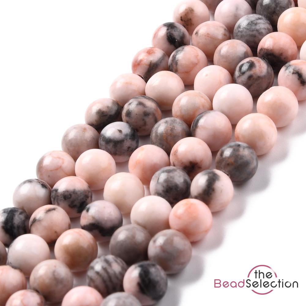 25 Pink Zebra Jasper Natural Gemstone Beads 8mm Jewellery Making GS126