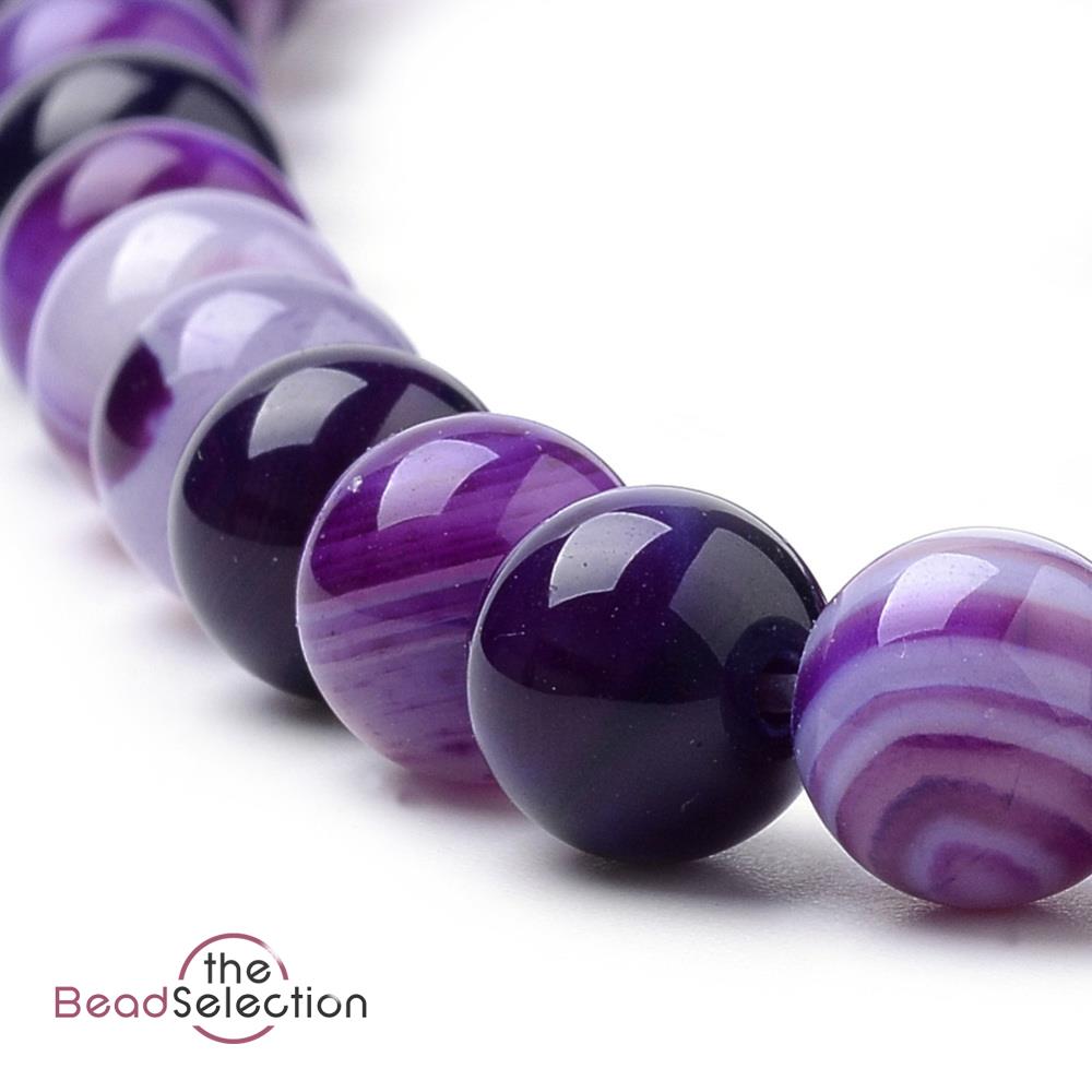 Handmade Rosary, 10mm round, Striped Agate bead, store purple