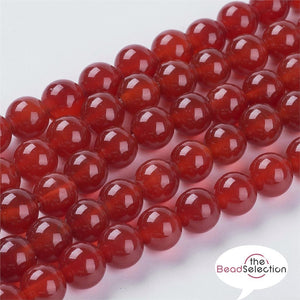 Red Carnelian Round Gemstone Beads 8mm 25 Beads Chakra Stone GS106