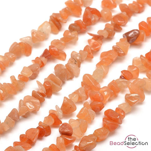 Red Orange Aventurine Beads Chip 8mm-5mm 1Strand 240+ Natural Gemstone GC66