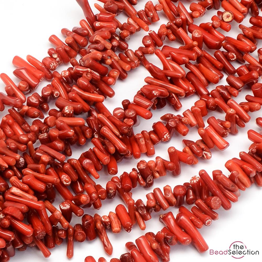 Red Coral Chip Beads 15mm - 5mm 200+ 1 STRAND Beads Jewellery Making G ...