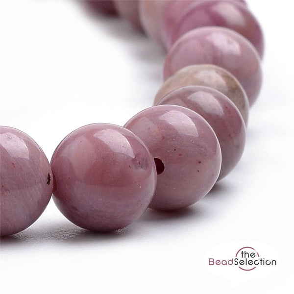 PINK RHODONITE ROUND GEMSTONE BEADS 8mm 25 Beads Jewellery Making GS92