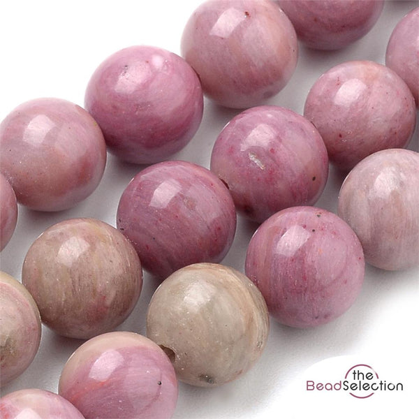 PINK RHODONITE ROUND GEMSTONE BEADS 8mm 25 Beads Jewellery Making GS92