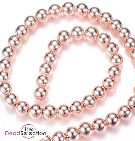 60 ROSE GOLD ROUND HEMATITE BEADS 6mm PREMIUM QUALITY JEWELLERY MAKING HEM8