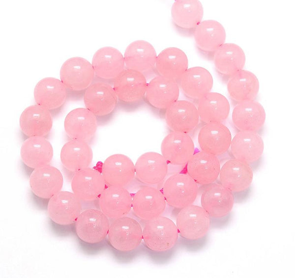 25 Pink Rose Quartz Round Beads Gemstone 8mm Chakra Jewellery Making GS63