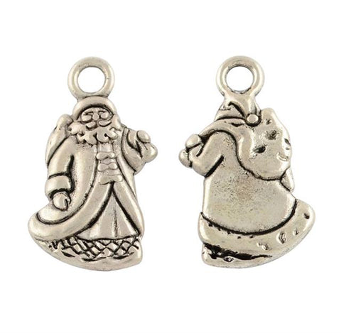 10 SANTA FATHER CHRISTMAS CHARMS PENDANT TIBETAN SILVER 22mm 3D TOP QUALITY C30