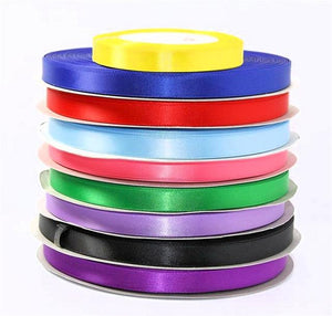TOP QUALITY SATIN RIBBON 6mm 10mm 12mm WHOLESALE 100 YARDS 92 MTRS COLOUR CHOICE