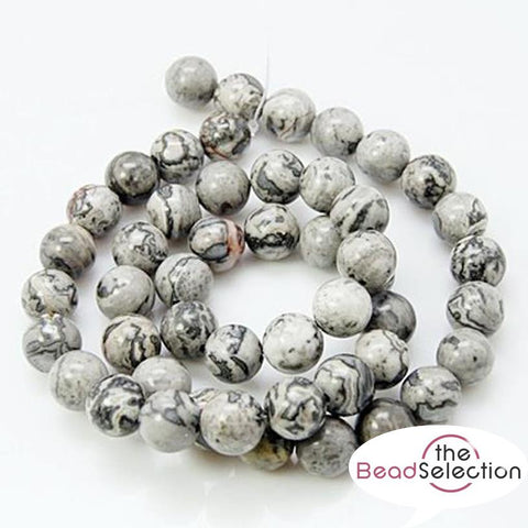 20 PREMIUM QUALITY SCENERY JASPER GEMSTONE BEADS 10mm ( GS1 )