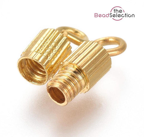 20 SCREW BARREL CLASPS 14mm GOLD PLATED TOP QUALITY AG31