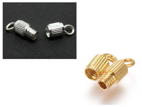 20 SCREW BARREL CLASPS 14mm COLOUR CHOICE GOLD or SILVER TOP QUALITY