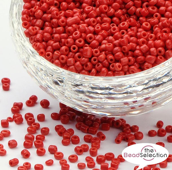 100g DARK RED OPAQUE GLASS SEED BEADS 11/0 2mm 8/0 3mm 6/0 4mm