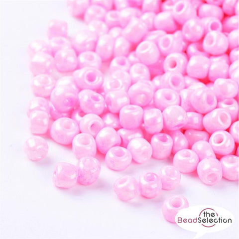 100g PINK OPAQUE GLASS SEED BEADS 11/0 2mm 8/0 3mm 6/0 4mm