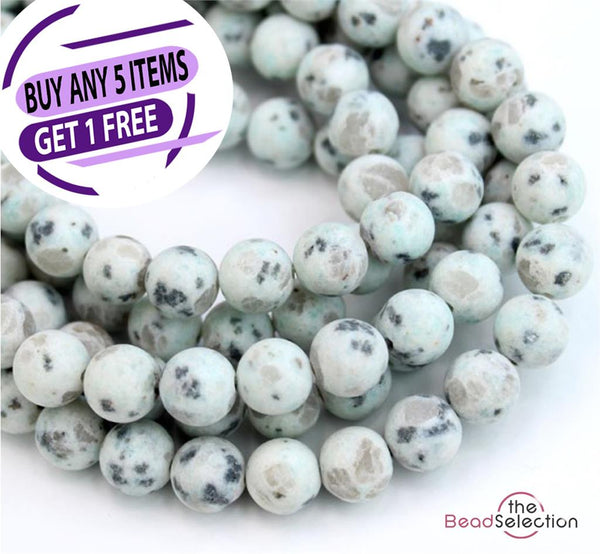 30 Frosted Kiwi Sesame  Jasper Natural Gemstone Beads 6mm Jewellery Making GS118