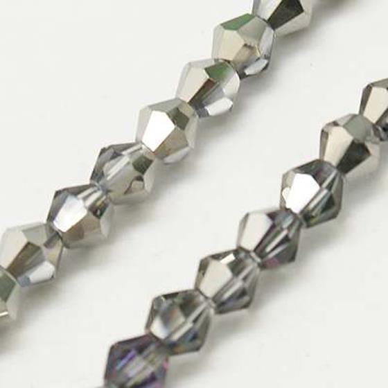 100 FACETED CRYSTAL GLASS BICONE BEADS  4mm SUN CATCHER COLOUR CHOICE