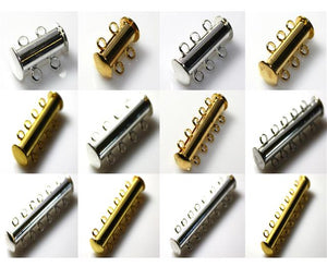 2 3 4 5 6 7 8 STRAND MAGNETIC SLIDE LOCK CLASPS SILVER or GOLD PLATED