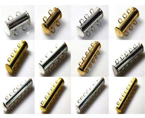 2 3 4 5 6 7 8 STRAND MAGNETIC SLIDE LOCK CLASPS SILVER or GOLD PLATED