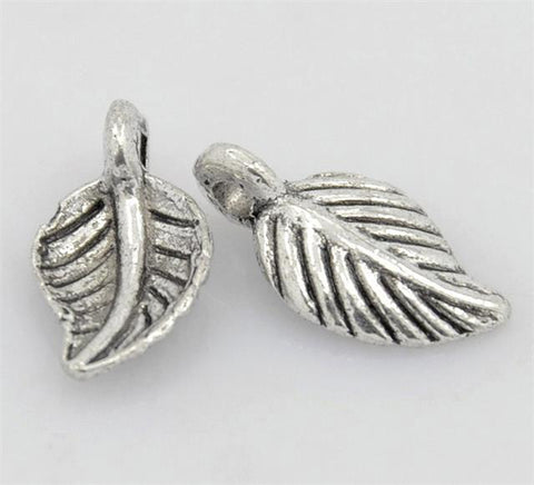 20 TIBETAN SILVER SMALL LEAF CHARMS PENDANTS 14mm TOP QUALITY C94