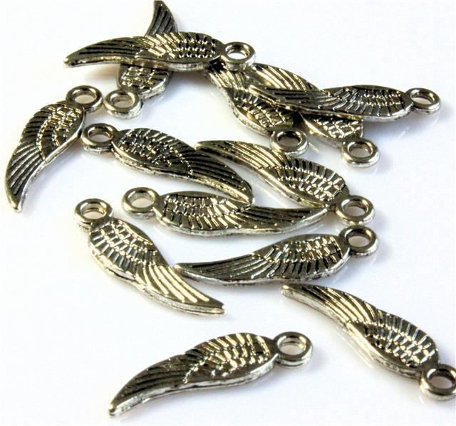 30 FEATHER ANGEL WINGS 18mm CHARMS PENDANTS SILVER / GOLD / BRONZE TOP QUALITY
