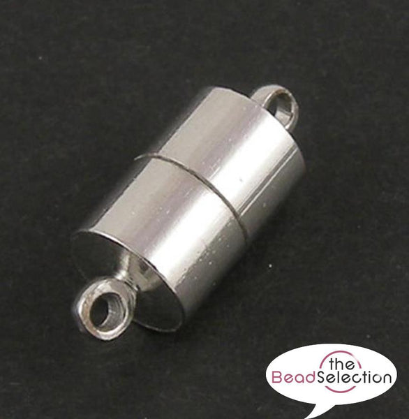 5 MAGNETIC CLASPS 16mm VERY STRONG SMOOTH SILVER PLATED JEWELLERY MAKING ( AF4 )