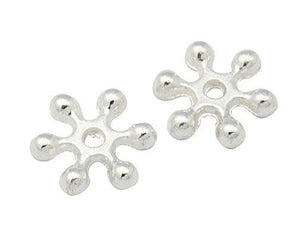 100 8mm or 10mm SNOWFLAKE SPACER BEADS XMAS Silver or Gold