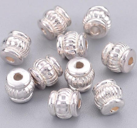 30 TIBETAN SILVER BARREL SPACER BEAD 5mm TOP QUALITY TS60