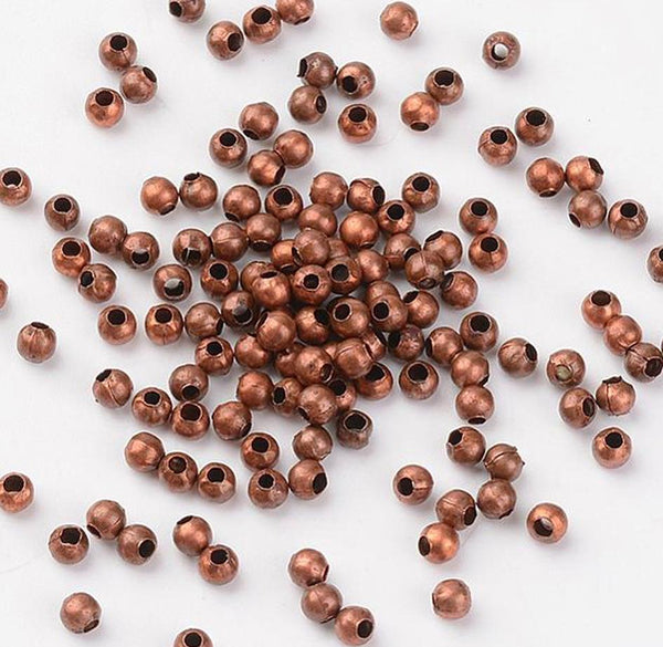 ROUND SPACER BEADS COPPER RED PLATED 2mm 3mm 4mm TOP QUALITY