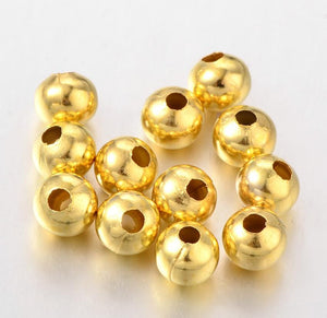 8mm ROUND SPACER BEADS GOLD PLATED 100 per bag TOP QUALITY TS68