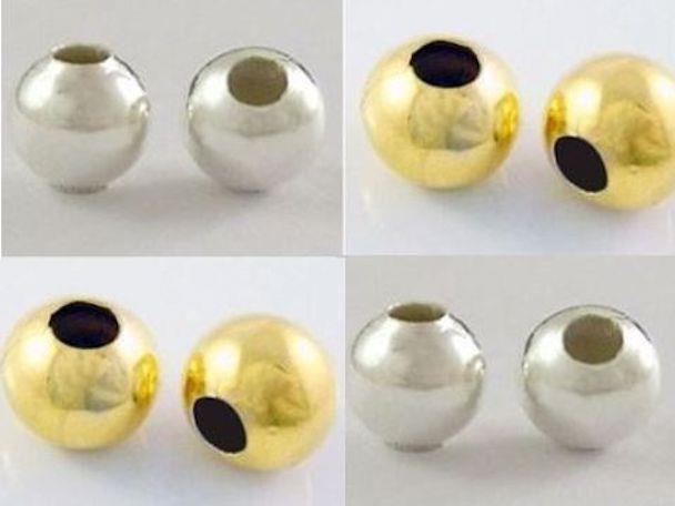 ROUND SPACER BEADS 500x 2mm 400x 3mm 300x 4mm SILVER  / GOLD PLATED TS61