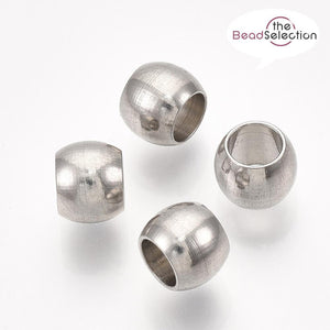 20 STAINLESS STEEL 201 SPACER BEADS 6mm ROUND RONDELLE LARGE HOLE 4mm STA15