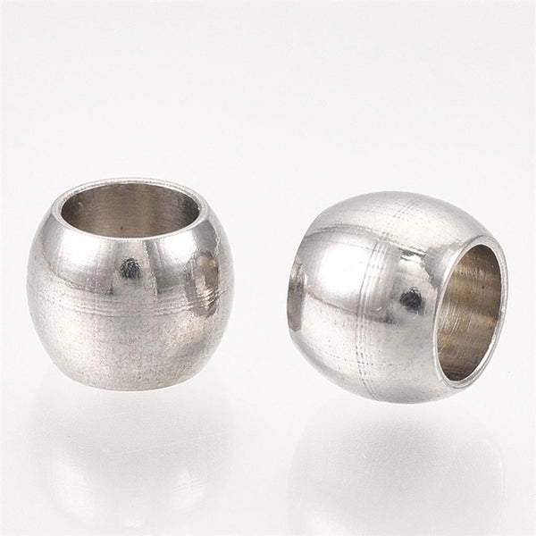 20 STAINLESS STEEL 201 SPACER BEADS 6mm ROUND RONDELLE LARGE HOLE 4mm STA15