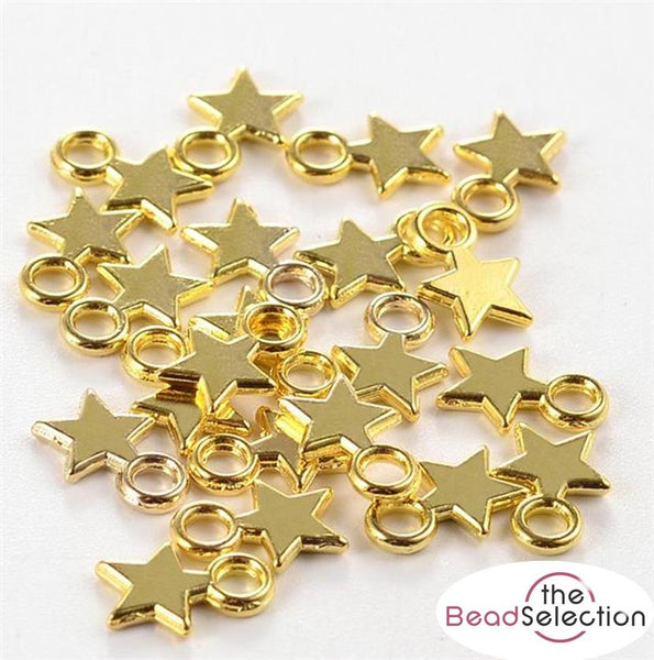 STAR CHARMS PENDANTS GOLD PLATED 10mm TOP QUALITY C143
