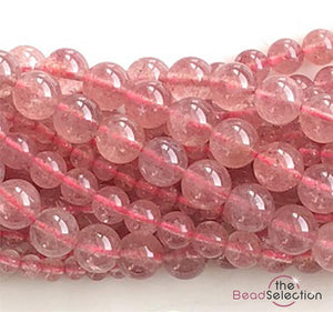 25 Strawberry Quartz Round Beads Gemstone 8mm Jewellery Making GS119