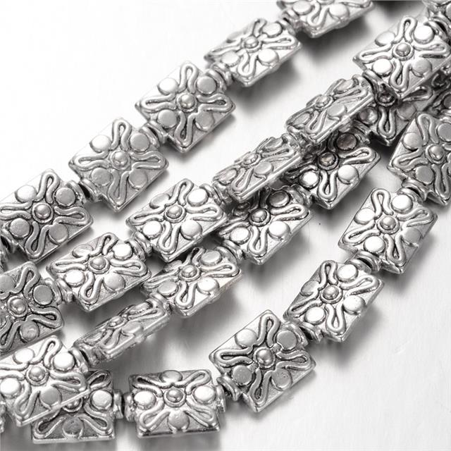 10 TIBETAN SILVER FLAT SQUARE SPACER BEADS 12mm TOP QUALITY (TS2)