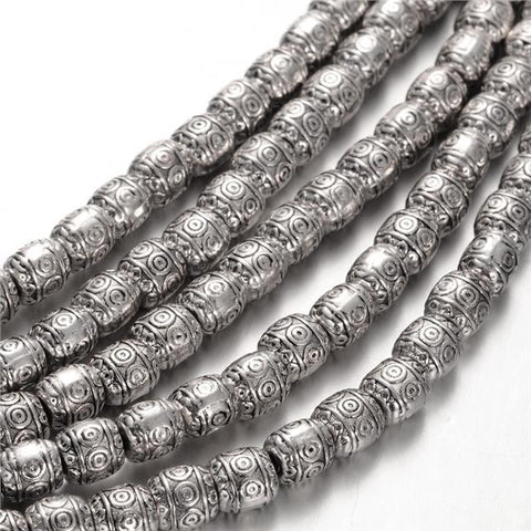 TOP QUALITY 20 TIBETAN SILVER BARREL SPACER BEADS 6mm (TS4)