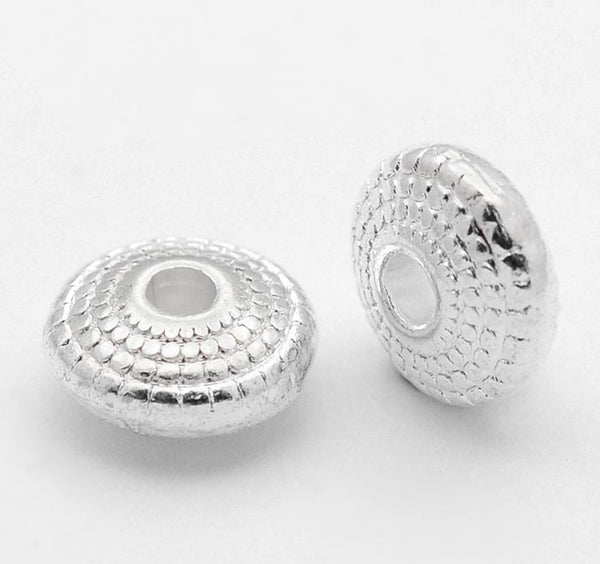 20 TIBETAN SILVER DISC SPACER BEADS CHARMS 8mm TOP QUALITY TS51