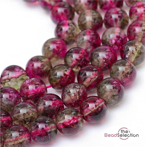 20 TOURMALINE ROUND GEMSTONE BEADS 10mm VIOLET GREEN JEWELLERY MAKING GS46