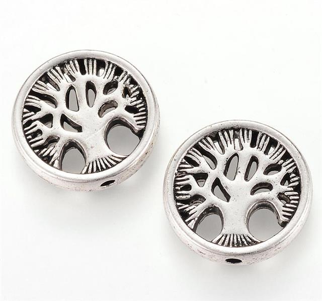 5 TREE OF LIFE CHARMS CONNECTOR BEAD TIBETAN SILVER 18mm 3D TOP QUALITY C29