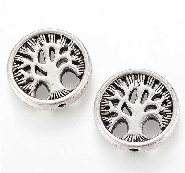 5 TREE OF LIFE CHARMS CONNECTOR BEAD TIBETAN SILVER 18mm 3D TOP QUALITY C29