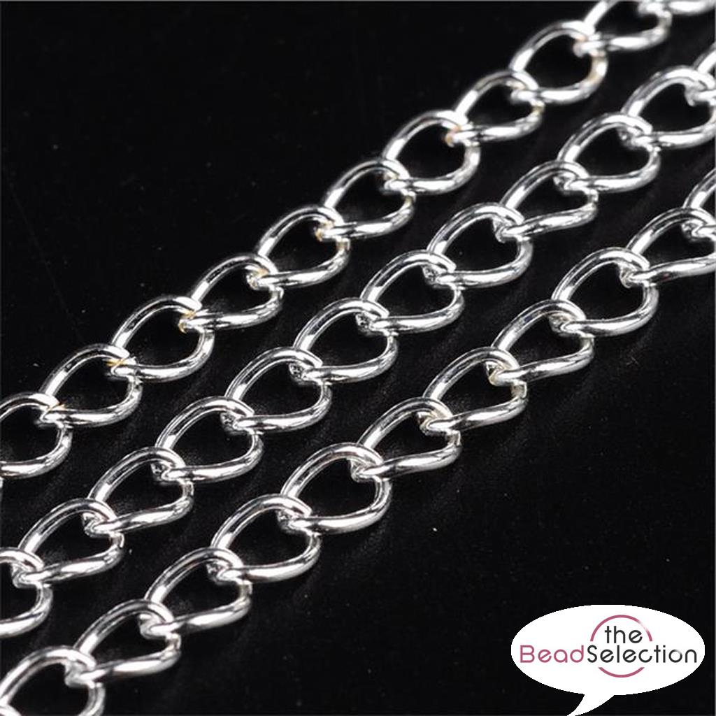 SILVER PLATED TWIST CURB CHAIN 6mm X 4mm JEWELLERY MAKING CH16