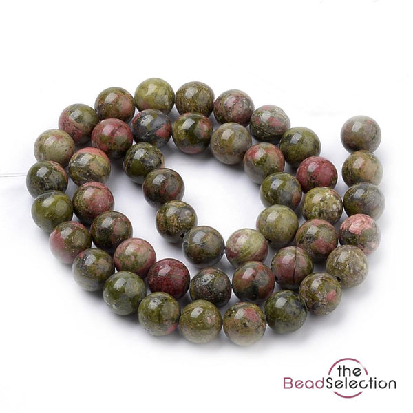 25 Natural Unakite Round Beads Gemstone Jewellery Making 8mm GS157