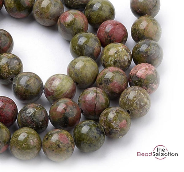 25 Natural Unakite Round Beads Gemstone Jewellery Making 8mm GS157