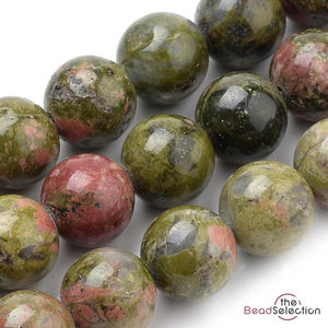 25 Natural Unakite Round Beads Gemstone Jewellery Making 8mm GS157