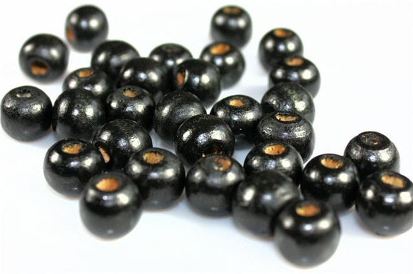 400x6mm / 200x8mm / 100x10mm Wooden Round Wood Beads 12 Colour Choice